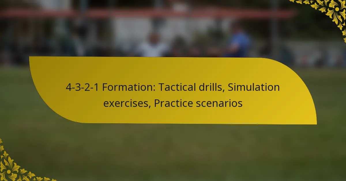 4-3-2-1 Formation: Tactical drills, Simulation exercises, Practice scenarios