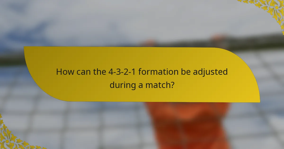 How can the 4-3-2-1 formation be adjusted during a match?