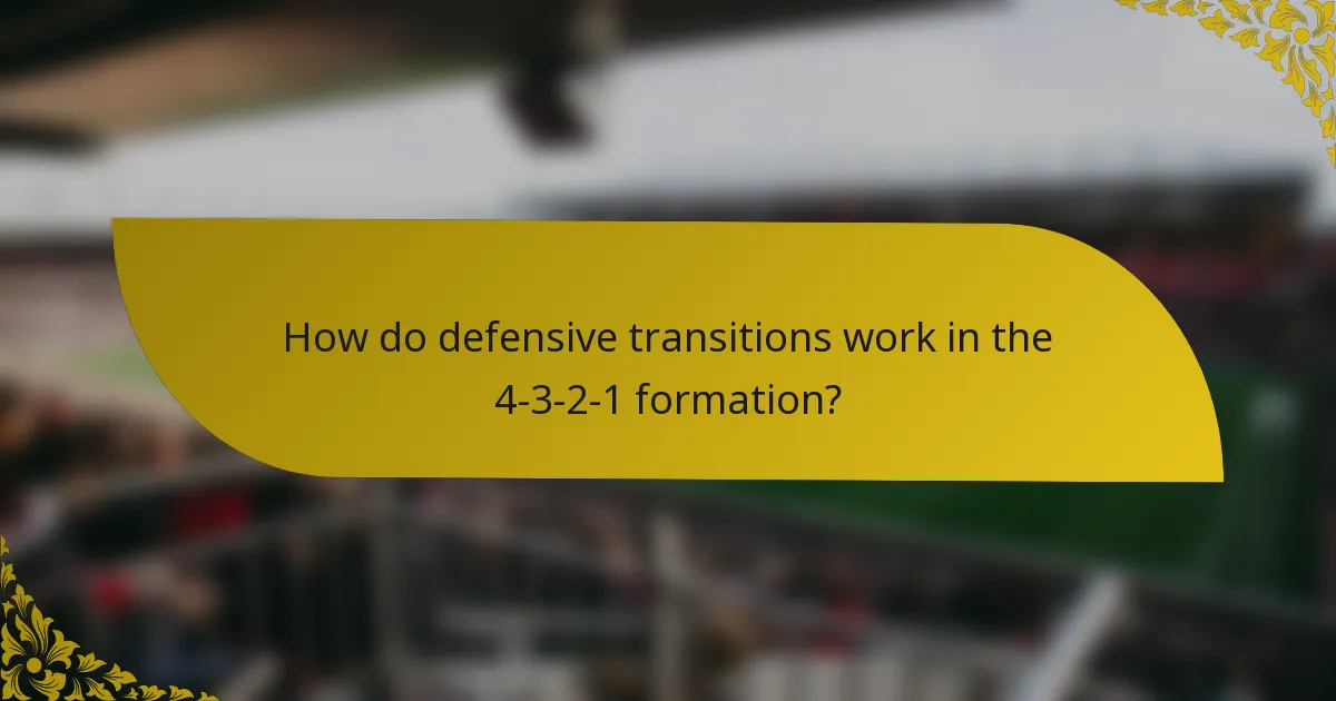 How do defensive transitions work in the 4-3-2-1 formation?