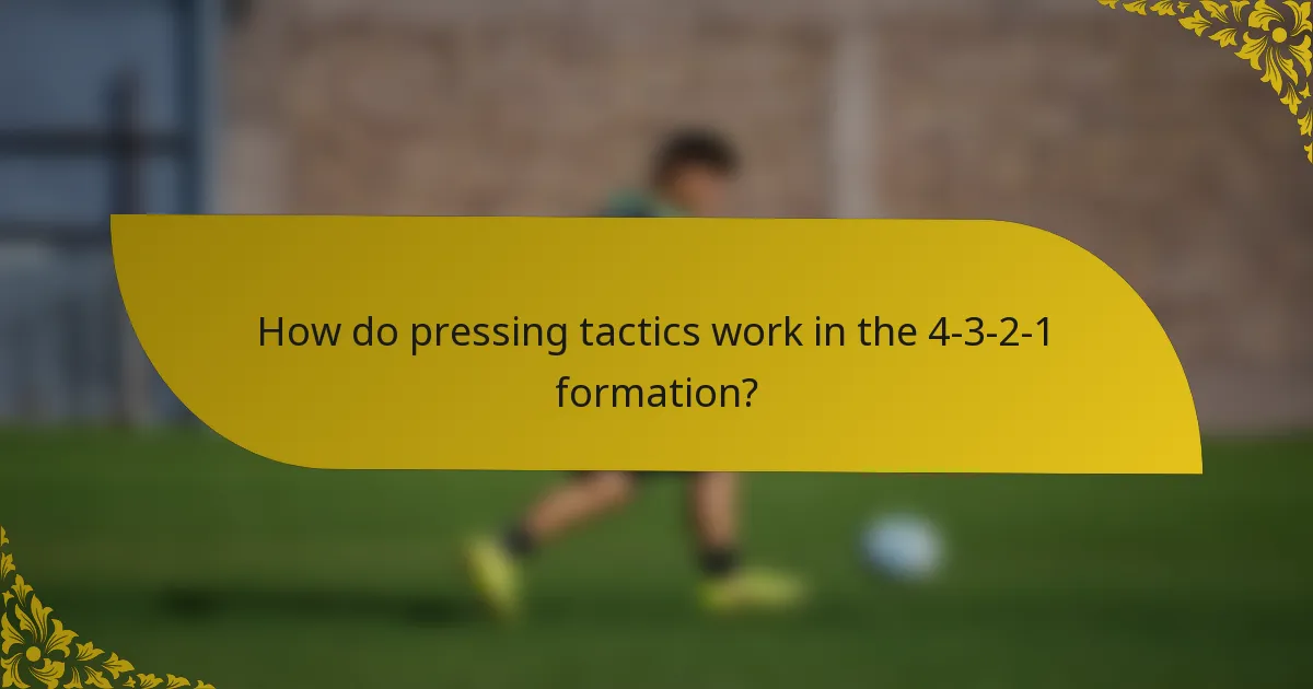 How do pressing tactics work in the 4-3-2-1 formation?