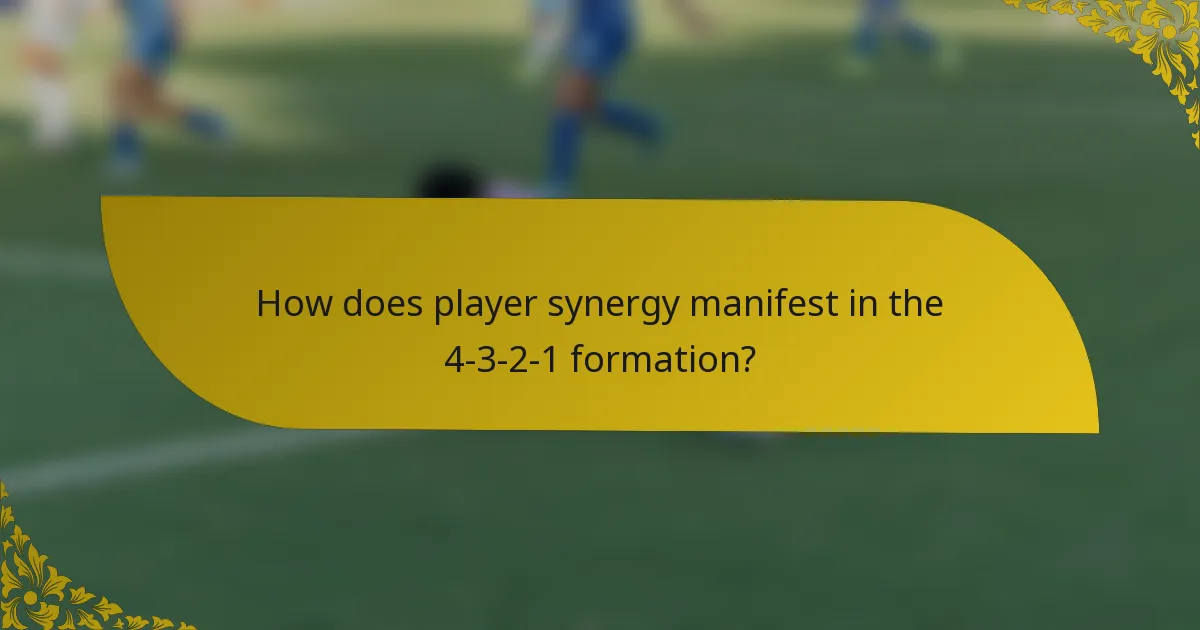 How does player synergy manifest in the 4-3-2-1 formation?