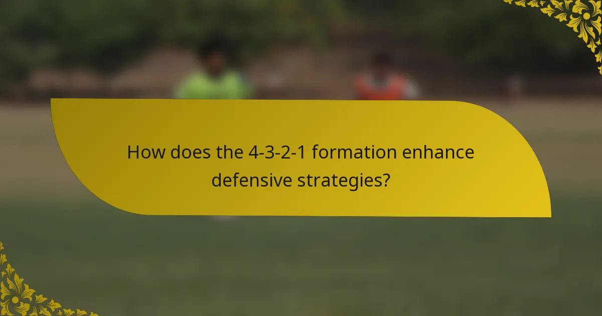 How does the 4-3-2-1 formation enhance defensive strategies?