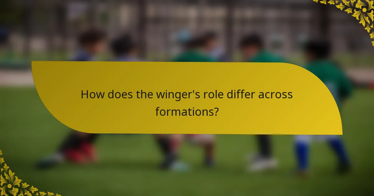 How does the winger's role differ across formations?