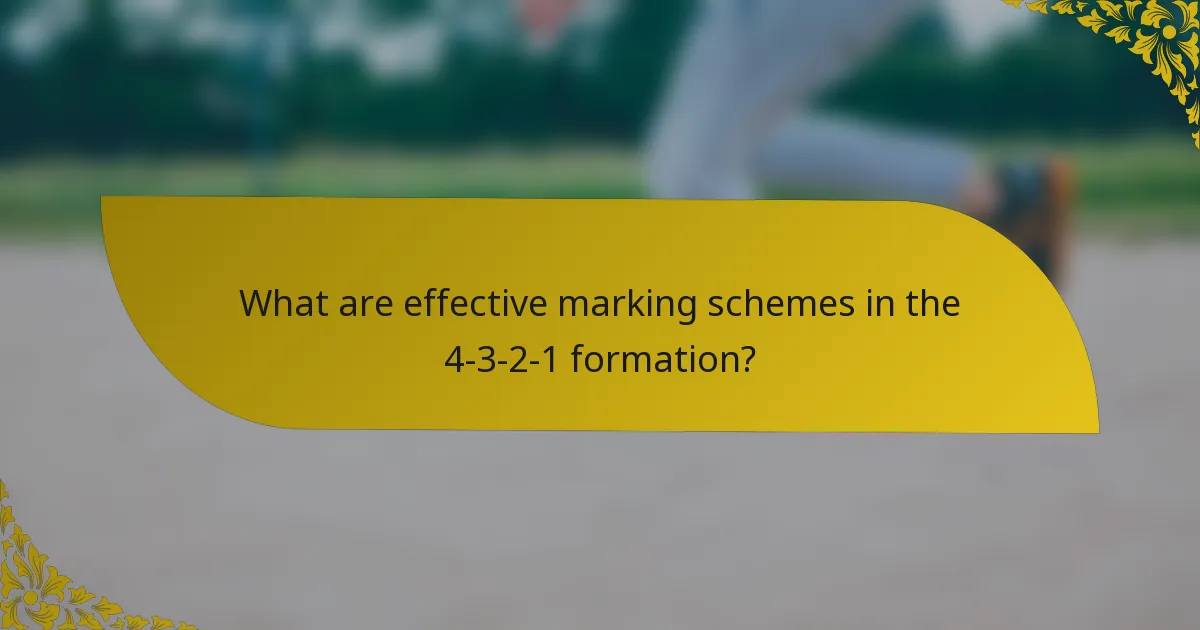 What are effective marking schemes in the 4-3-2-1 formation?