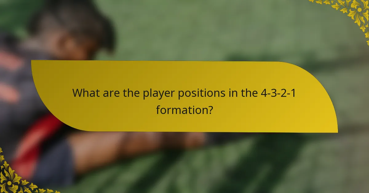 What are the player positions in the 4-3-2-1 formation?