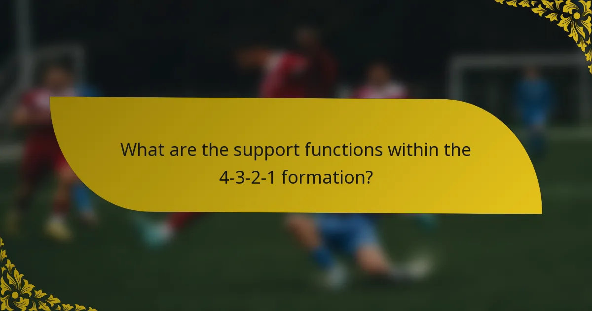 What are the support functions within the 4-3-2-1 formation?