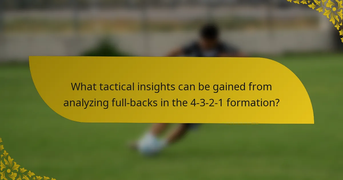 What tactical insights can be gained from analyzing full-backs in the 4-3-2-1 formation?